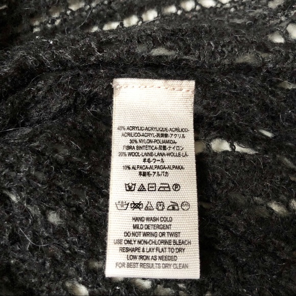 free people black sweater dolman sleeve pointelle - Picture 4 of 8